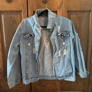 Trendy Jean jacket slightly ripped size L